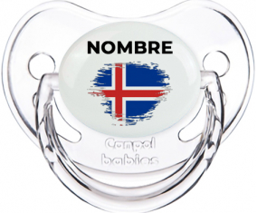 Bandera del efecto pincel de Islandia con nombre: Chupete fisiológica