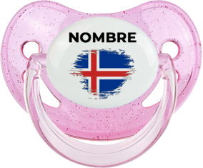 Bandera del efecto pincel de Islandia con nombre: Chupete fisiológica