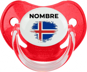 Bandera del efecto pincel de Islandia con nombre: Chupete fisiológica