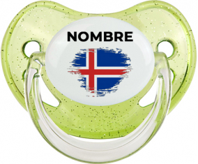 Bandera del efecto pincel de Islandia con nombre: Chupete fisiológica