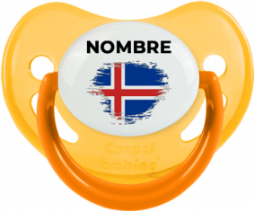 Bandera del efecto pincel de Islandia con nombre: Chupete fisiológica