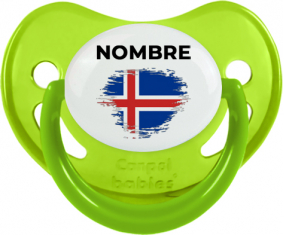 Bandera del efecto pincel de Islandia con nombre: Chupete fisiológica