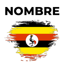 Bandera del efecto pincel de Uganda, ideal para personalizar artículos de bebé con un toque único. Visítanos en chupete-bebe.com