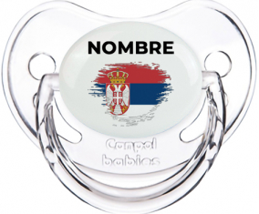 Bandera del efecto cepillo de Serbia con nombre: Chupete fisiológica