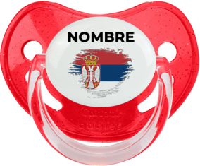 Bandera del efecto cepillo de Serbia con nombre: Chupete fisiológica