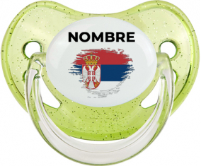 Bandera del efecto cepillo de Serbia con nombre: Chupete fisiológica