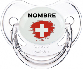 Bandera suiza del efecto pincel con nombre: Chupete fisiológica