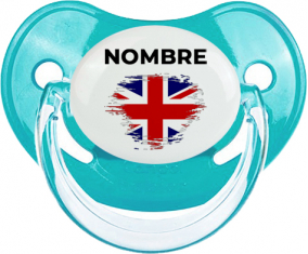 Bandera del efecto pincel del Reino Unido con nombre: Chupete fisiológica personnalisée