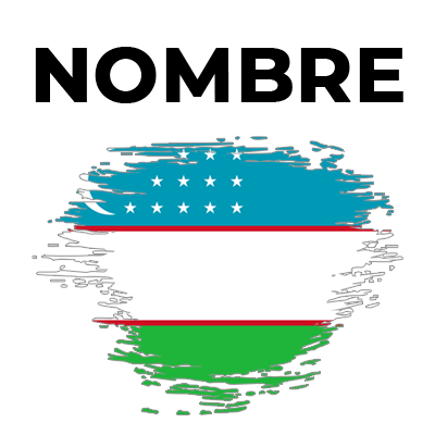 Bandera del efecto pincel de Uzbekistán, ideal para personalizar accesorios de bebé en chupete-bebe.com.