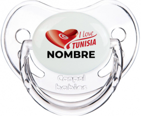 I love Tunisia diseño 3 con nombre : Chupete Fisiológico