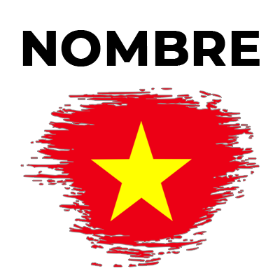 Bandera del efecto cepillo de Vietnam, ideal para añadir un toque divertido a los accesorios de tu bebé en chupete-bebe.com.