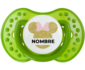 Disney Minnie Golden Ears Nudo rosa con nombre: Chupete lovi dynamic personnalisée