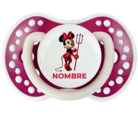 Disney Devil Minnie Orejas Negras Nudo rosa con nombre: Chupete lovi dynamic