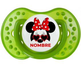 Disney Minnie Knot rojo polka puntos bisel rojo blanco con nombre: Chupete lovi dynamic personnalisée