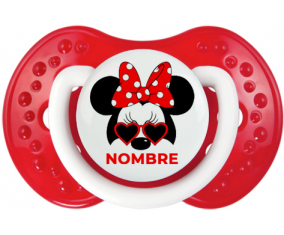 Disney Minnie Knot rojo polka puntos bisel rojo blanco con nombre: Chupete lovi dynamic