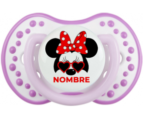 Disney Minnie Knot rojo polka puntos bisel rojo blanco con nombre: Chupete lovi dynamic