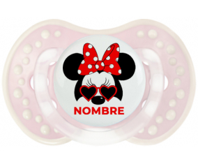 Disney Minnie Knot rojo polka puntos bisel rojo blanco con nombre: Chupete lovi dynamic