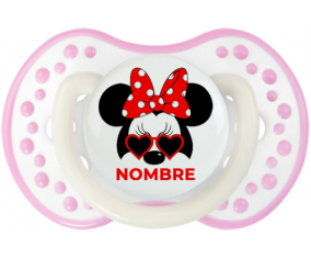 Disney Minnie Knot rojo polka puntos bisel rojo blanco con nombre: Chupete lovi dynamic