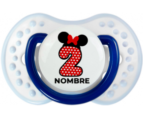 Disney Minnie Número 2 rojo rojo polka puntos mariposa roja con nombre: Chupete lovi dynamic