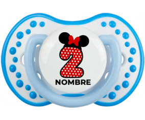 Disney Minnie Número 2 rojo rojo polka puntos mariposa roja con nombre: Chupete lovi dynamic