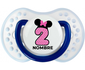 Disney Minnie Número 2 rosa rosa polka puntos mariposa rosa con nombre: Chupete lovi dynamic