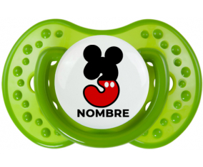 Disney Mickey Número 3 con nombre: Chupete lovi dynamic personnalisée