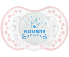 Diseño de corazón de corona azul-1 con nombre: Chupete lovi dynamic