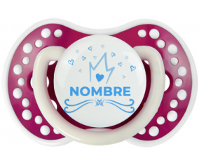 Diseño de corazón de corona azul-1 con nombre: Chupete lovi dynamic