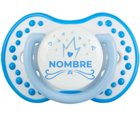 Diseño de corazón de corona azul-1 con nombre: Chupete lovi dynamic