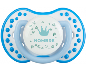 Diseño de corazón de corona azul-2 con nombre: Chupete lovi dynamic