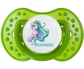 My Little Pony Princess Celestia diseño-2 con nombre: Chupete lovi dynamic personnalisée