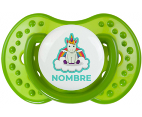 Unicornio con alas en la nube con nombre: Chupete lovi dynamic personnalisée