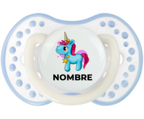 Unicornio azul rosa con nombre: Chupete lovi dynamic