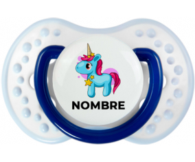 Unicornio azul rosa con nombre: Chupete lovi dynamic