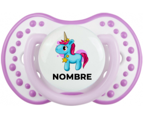 Unicornio azul rosa con nombre: Chupete lovi dynamic