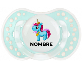 Unicornio azul rosa con nombre: Chupete lovi dynamic