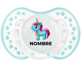 Unicornio azul rosa con nombre: Chupete lovi dynamic