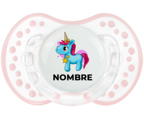 Unicornio azul rosa con nombre: Chupete lovi dynamic