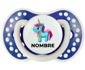 Unicornio azul rosa con nombre: Chupete lovi dynamic