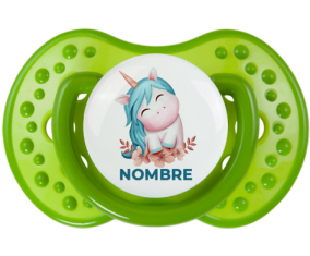 Unicornio turquesa con nombre: Chupete lovi dynamic personnalisée