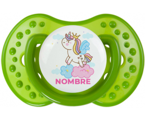 Unicornio con corona en la nube con nombre: Chupete lovi dynamic personnalisée