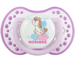 Unicornio con corona en la nube con nombre: Chupete lovi dynamic