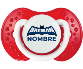 Logotipo azul de Batman con nombre: Chupete lovi dynamic