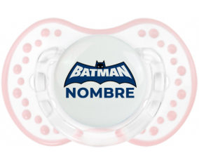 Logotipo azul de Batman con nombre: Chupete lovi dynamic