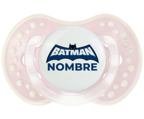 Logotipo azul de Batman con nombre: Chupete lovi dynamic