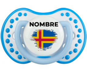 Bandera de efecto de pincel de las Islas Aland con nombre: Chupete lovi dynamic