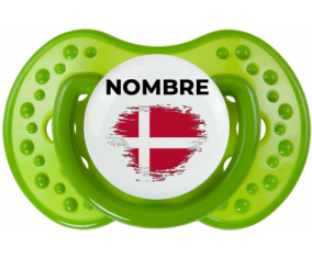 Bandera de efecto pincel dinamarca con nombre: Chupete lovi dynamic personnalisée