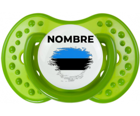 Bandera de efecto pincel estonio con nombre: Chupete lovi dynamic personnalisée