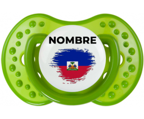 Bandera del efecto pincel de Haití con nombre: Chupete lovi dynamic personnalisée