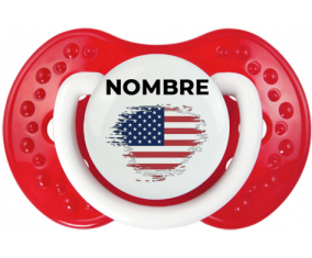 Bandera de efecto pincel Los Estados Unidos de América con nombre: Chupete lovi dynamic
